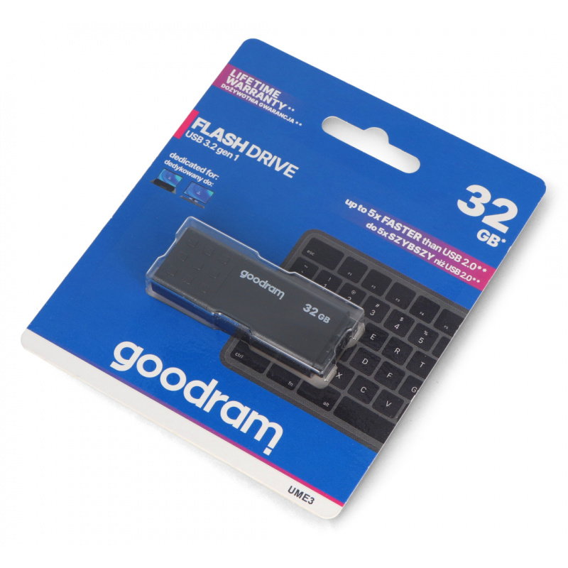 GoodRam USB-Stick – USB 3.2 Gen 1 – UME3 Schwarz 32 GB