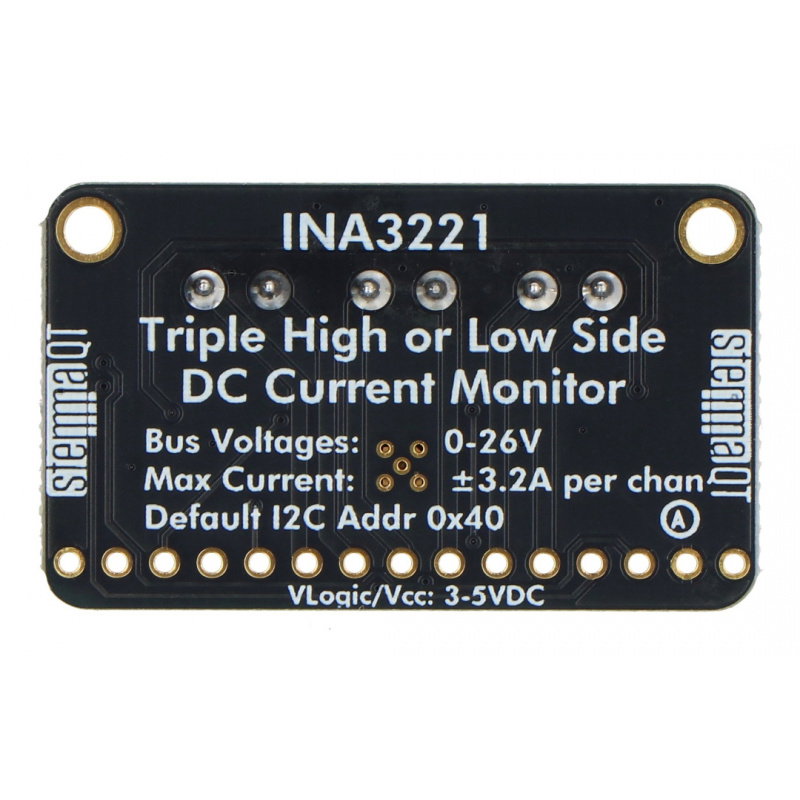 Adafruit INA3221 - Triple 0-26 VDC, 3.2 Amp Power Monitor -