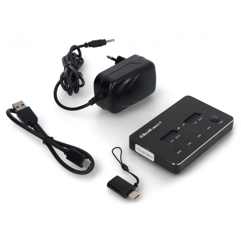 Qoltec Stacja dokująca dysków 2x SSD M.2 SATA | NGFF | USB typ C