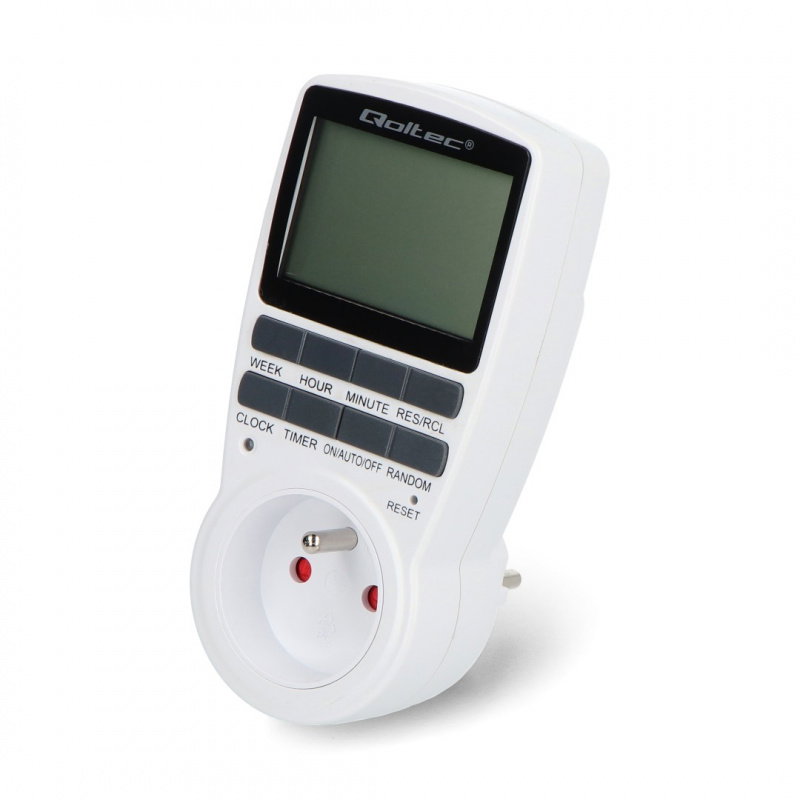 Qoltec Elektroniczny programator czasowy PC0628 | 3680W | 16A |