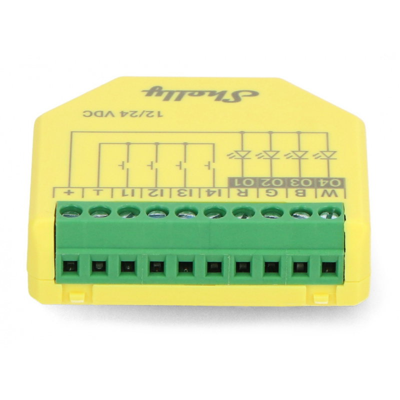 Shelly Plus RGBW PM - sterownik taśm LED 12/24VDC -