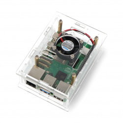 Gehäuse für Raspberry Pi 5 - offen mit Lüfter - transparent