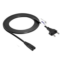 Kabel zasilający Akyga AK-RD-02A ósemka CCA 2x0.5mm2 CEE 7/16 /