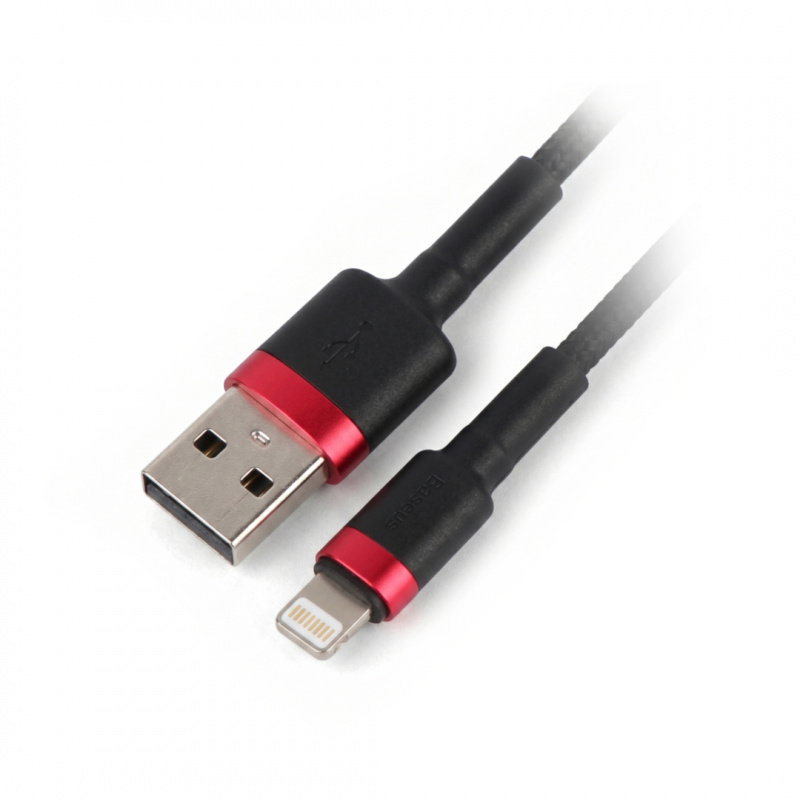 Kabel Lightning USB do USB-C 1m (czarno-czerwony)
