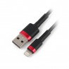 Kabel Lightning USB do USB-C 1m (czarno-czerwony) - zdjęcie 1