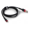 Kabel Lightning USB do USB-C 1m (czarno-czerwony) - zdjęcie 4