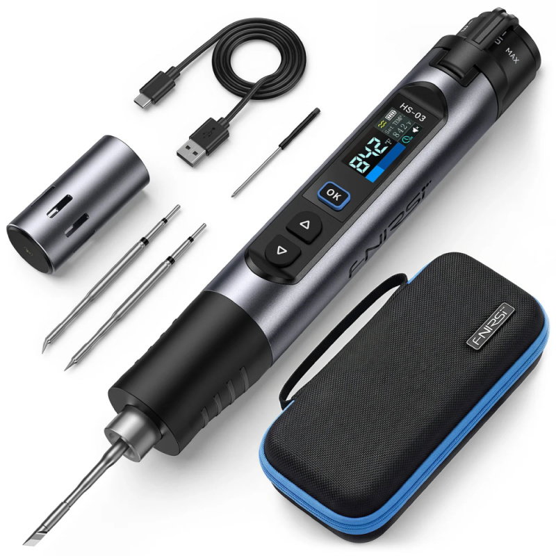 FNIRSI HS-03 Cordless Soldering Iron 2600mAh USB-C Fast Heating