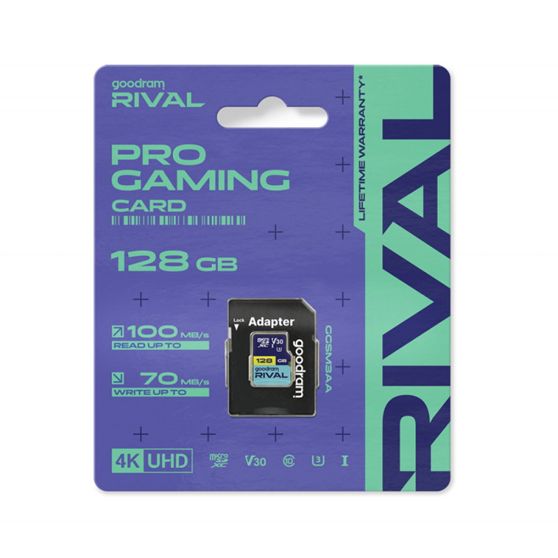 GOODRAM RIVAL M3AA 128GB micro card V30 (UHS I U3) + adapter