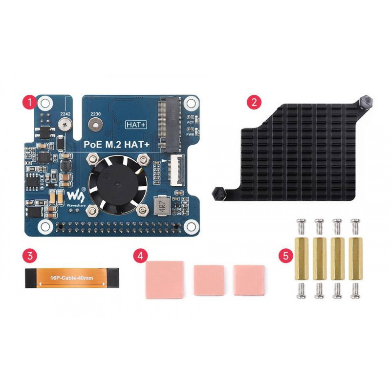 PCIe To M.2 Adapter With PoE Function For Raspberry Pi 5