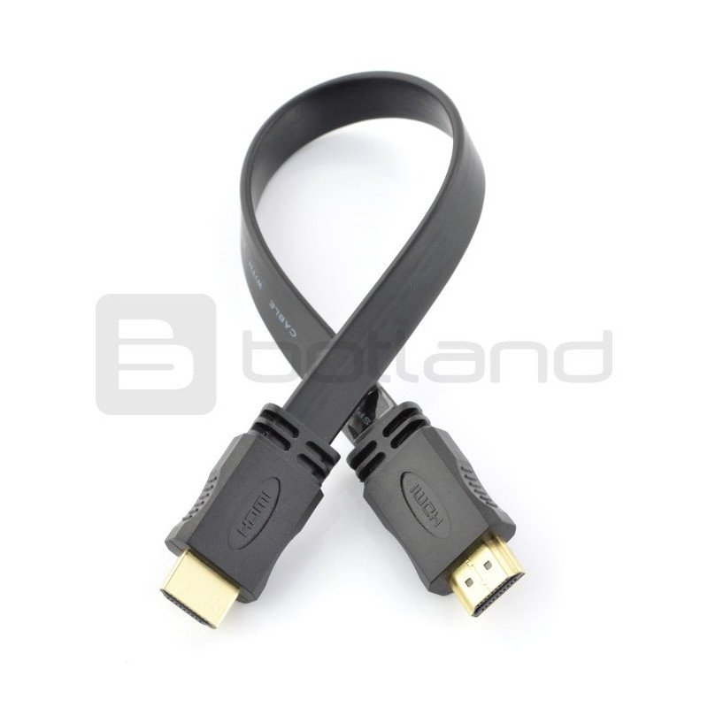 HDMI-Kabel - flach, schwarz, Länge 33 cm