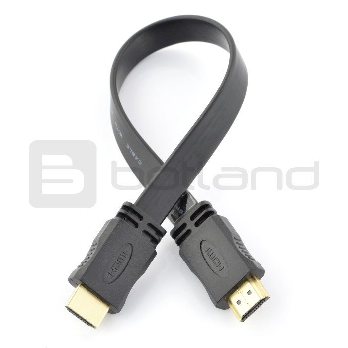 HDMI-Kabel - flach, schwarz, Länge 33 cm
