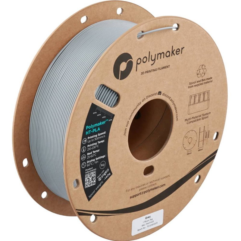 Filament Polymaker HT-PLA 1,75mm 1kg - Grey