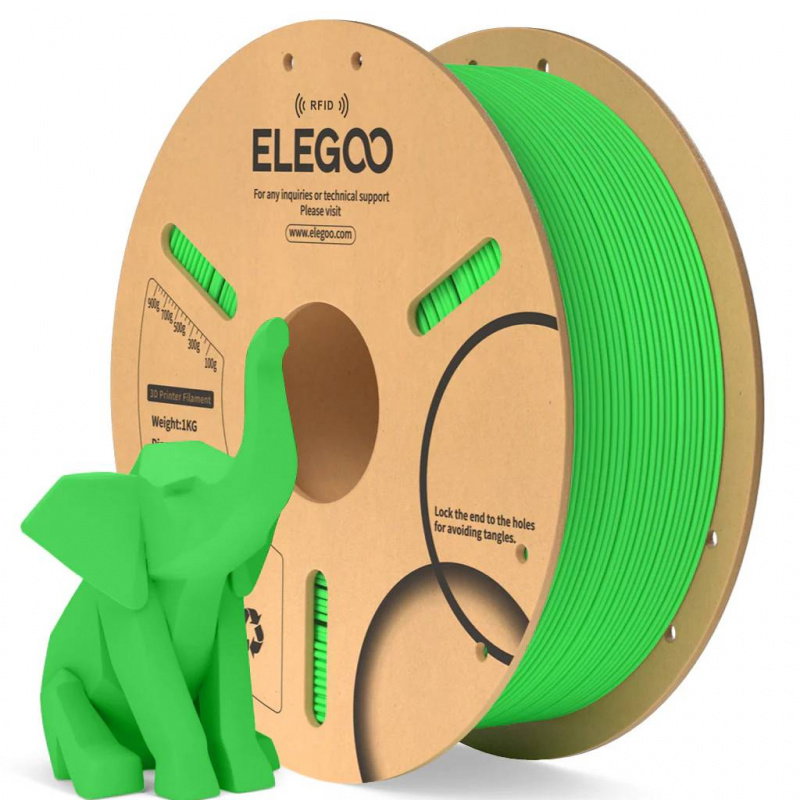 Elegoo PLA Neon Green 1,75 mm / 1000 g Paper Spool(RFID) 1KG