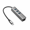 Hub USB type C do 3x USB 3.0 Akyga AK-AD-66 z kartą sieciową - zdjęcie 1