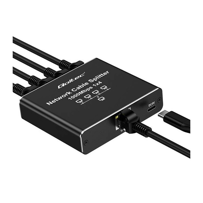 Qoltec Rozdzielacz Splitter Ethernet mini SWITCH 1x4 RJ45 |