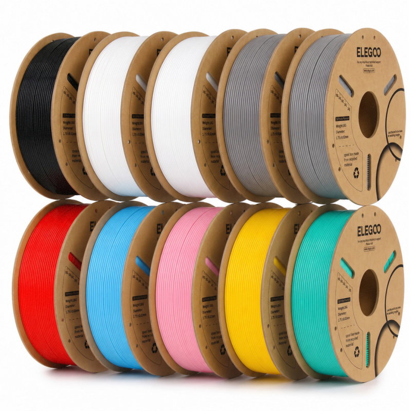 Elegoo Filamentpaket mit Spulen - Sparsames Mega-Pack PLA - 10