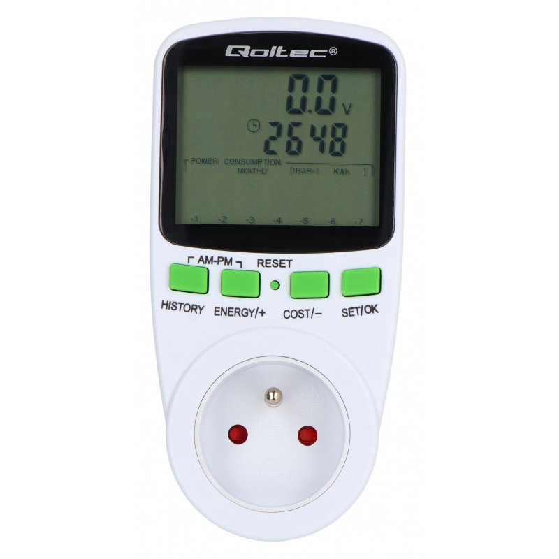 Qoltec Watomierz Licznik zużycia energii PM0626 | 3680W | 16A |