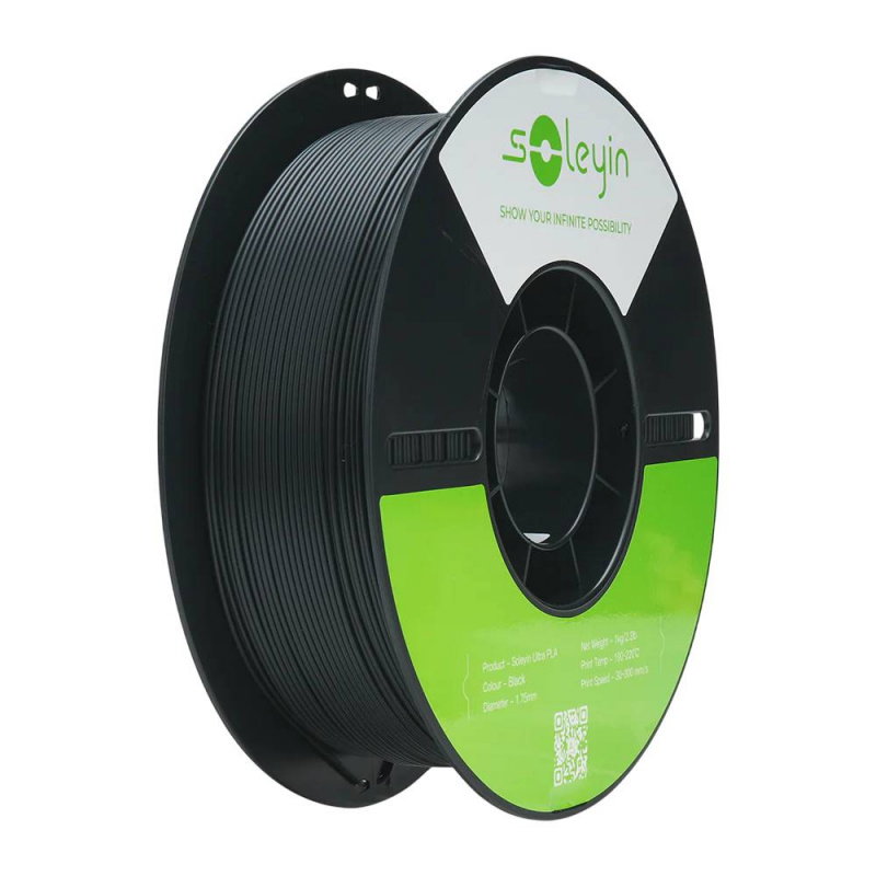 Soleyin Ultra PLA matte black_1.75_1kg_neutral plastic
