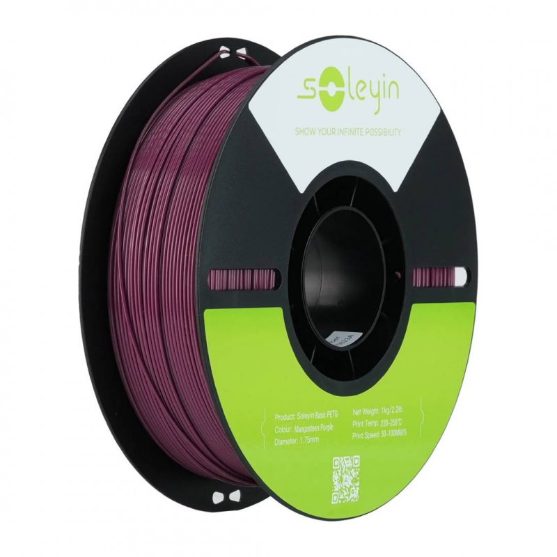 Soleyin Basic PETG Mangosteen Purple_1.75_1KG_Black Neutral