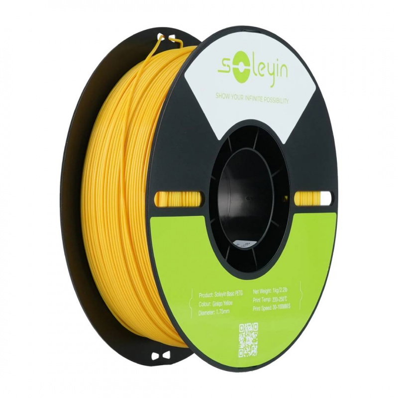 Soleyin Basic PETG Ginkgo Yellow_1.75_1KG_Black Neutral