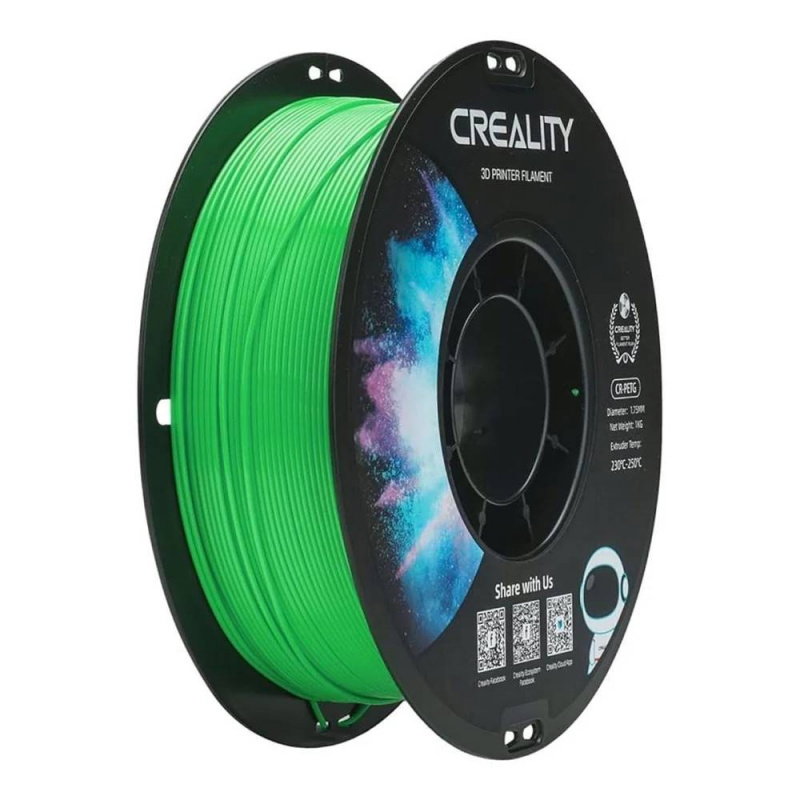 CR-PETG Green_1.75_1KG_Black Neutral Spool_Black and White