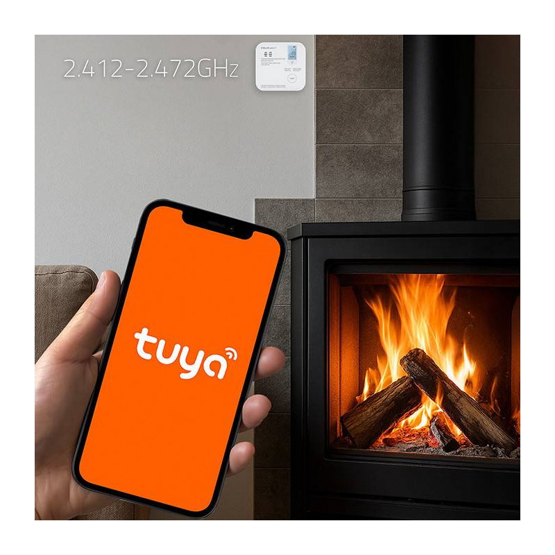 Qoltec Certyfikowany bezprzewodowy Czujnik tlenku węgla (czadu)