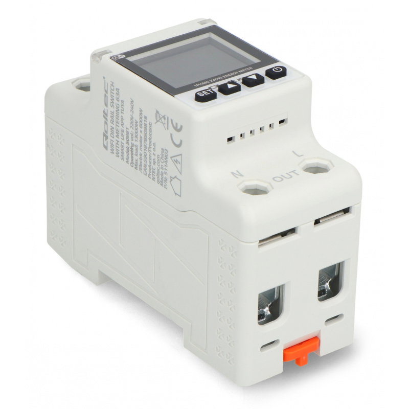 Qoltec Jednofazowy elektroniczny licznik watomierz | miernik