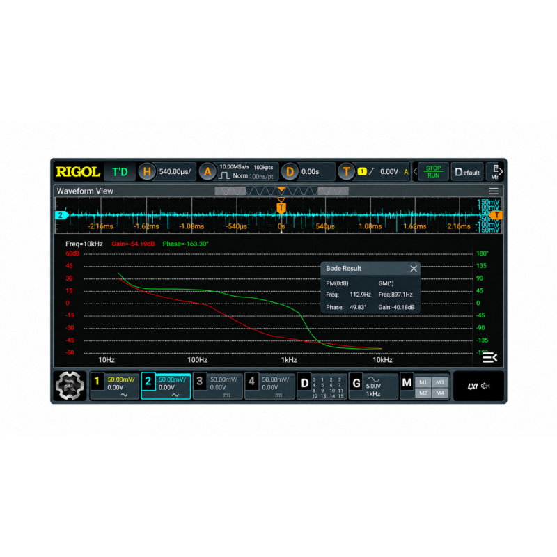 RIGOL DHO924S Digitaloszilloskop – 4 Kanäle, 250 MHz, 1,25