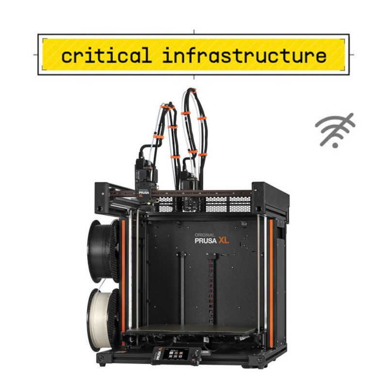 3D-Drucker - Original Prusa XL - 2 Köpfe - montiert - Critical Infrastructure Edition - mit verschlüsseltem USB-Stick 30 GB