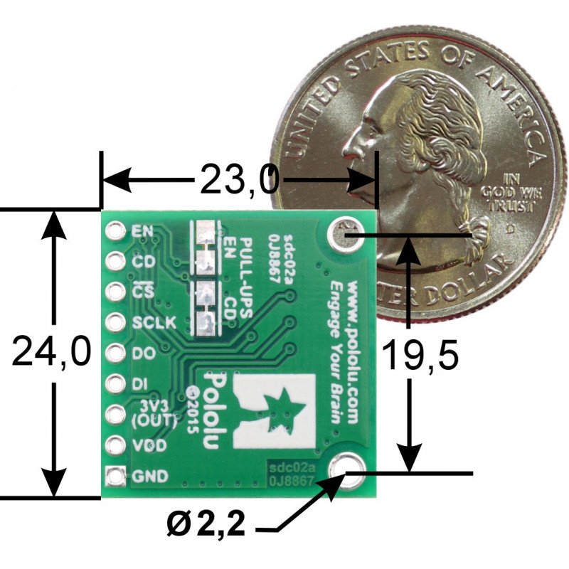 Micro-SD-Kartenlesemodul mit Spannungswandler - Pololu