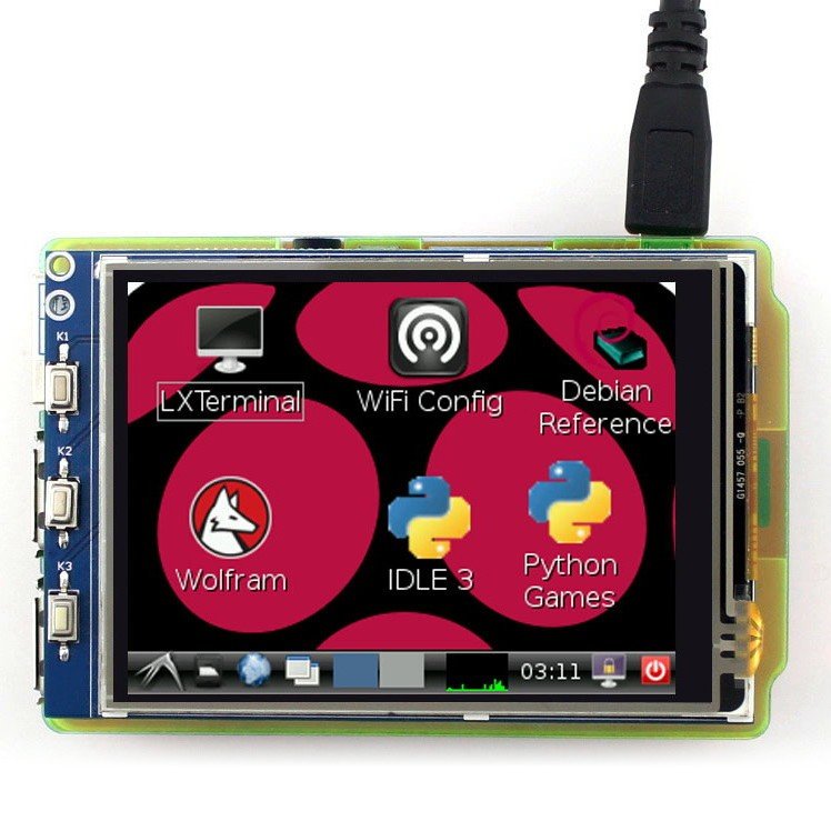 3,2 "TFT resistiver Touchscreen 320x240px GPIO für Raspberry Pi 2 / B +