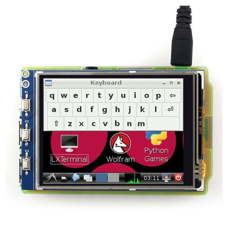 3,2 "TFT resistiver Touchscreen 320x240px GPIO für Raspberry Pi 2 / B +