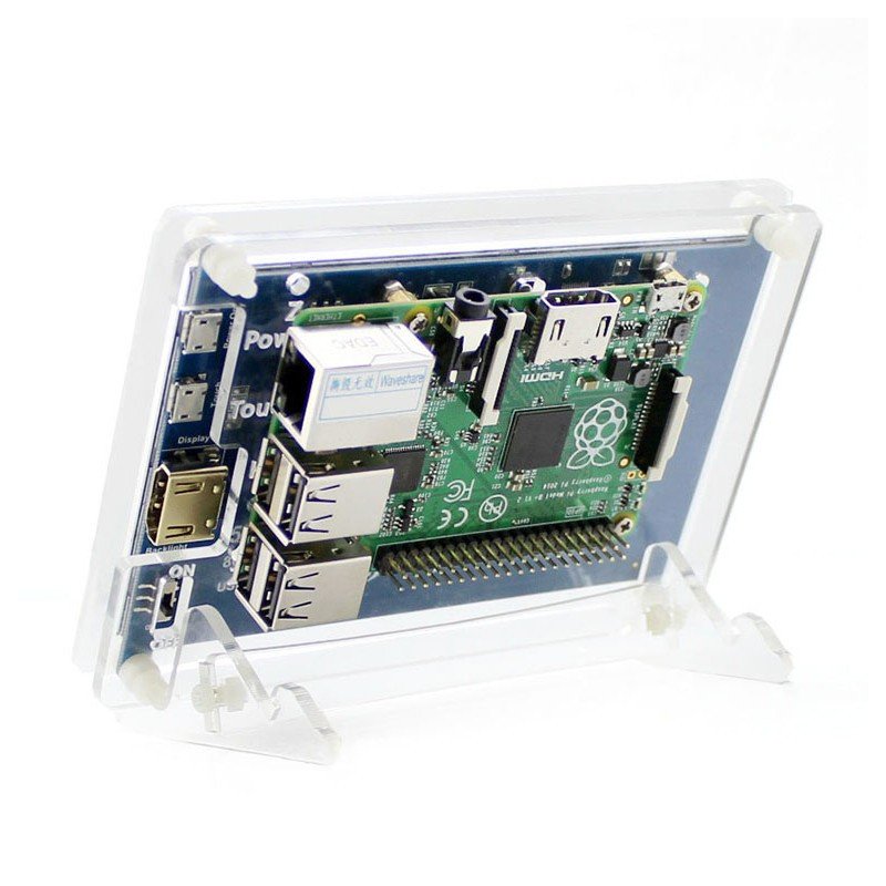 Transparentes Gehäuse für Raspberry Pi 2 / B + und TFT 5 "LCD-Bildschirm