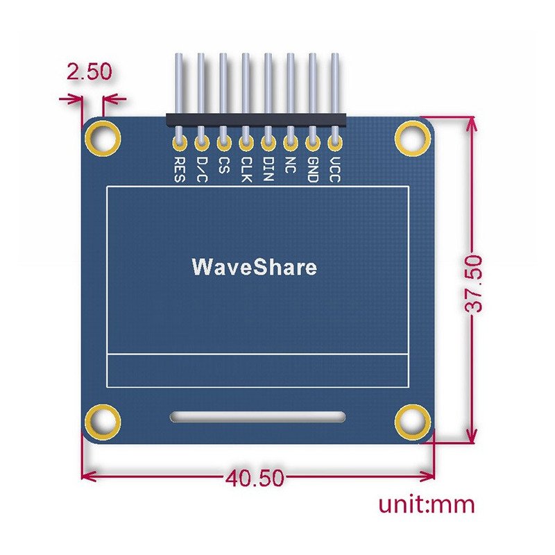 OLED-Display, blaue Grafik, 1,3 "128x64px SPI / I2C - einfache Anschlüsse