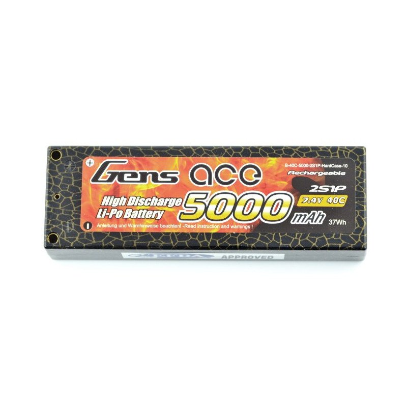 LiPol Gens Ace HardCase 5000mAh 40C 2S 7,4V Pack