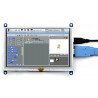 TFT 5 "LCD resistiver Touchscreen 800x480px HDMI + USB für Raspberry Pi 2 / B + und Schwarz-Weiß-Gehäuse - zdjęcie 3
