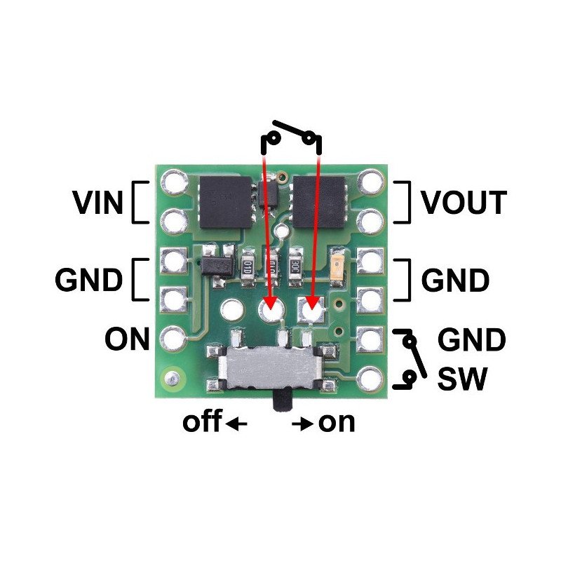 Mini-MOSFET-Schiebeschalter mit Rückstromschutz, 4,5-40 V