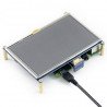 Resistiver Touchscreen LCD TFT 5 '' 800x480px HDMI + GPIO für Raspberry Pi 2 / B + + Schwarz-Weiß-Gehäuse - zdjęcie 7