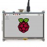 Resistiver Touchscreen LCD TFT 5 '' 800x480px HDMI + GPIO für Raspberry Pi 2 / B + + Schwarz-Weiß-Gehäuse - zdjęcie 9