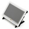 Resistiver Touchscreen LCD TFT 5 '' 800x480px HDMI + GPIO für Raspberry Pi 2 / B + + Schwarz-Weiß-Gehäuse - zdjęcie 1