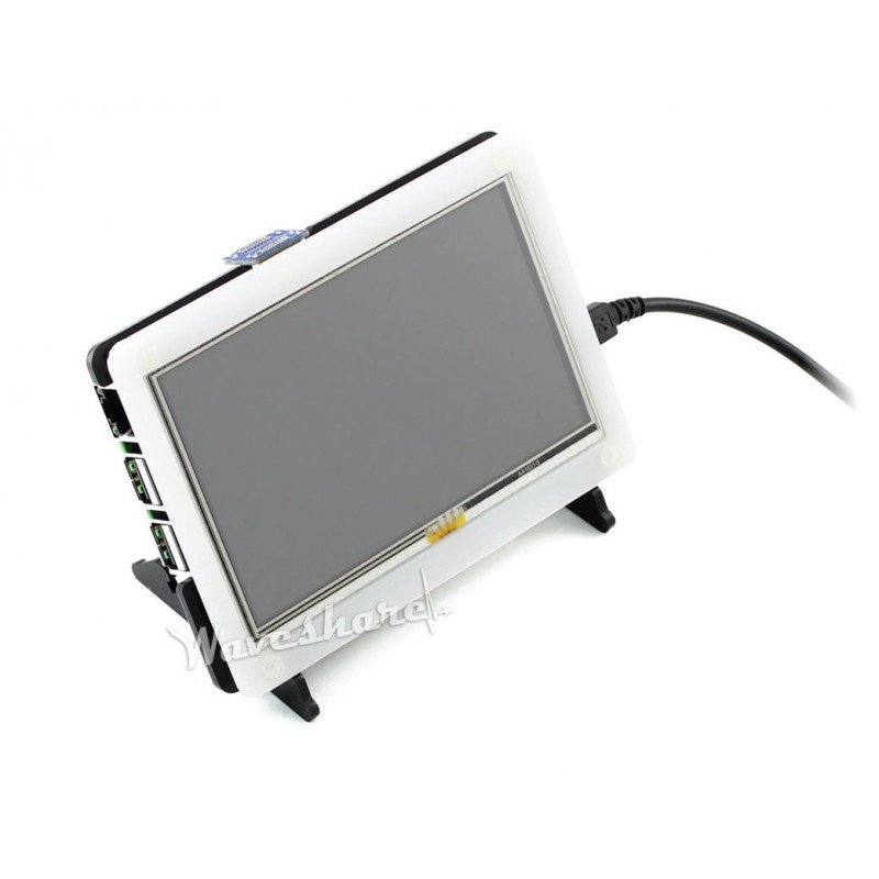 Gehäuse für Raspberry Pi 2 / B + und TFT 5 '' LCD-Bildschirm - schwarz und weiß