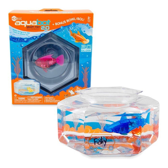 Hexbug Aquabot V2 Fisch - 6cm - verschiedene Farben + Aquarium