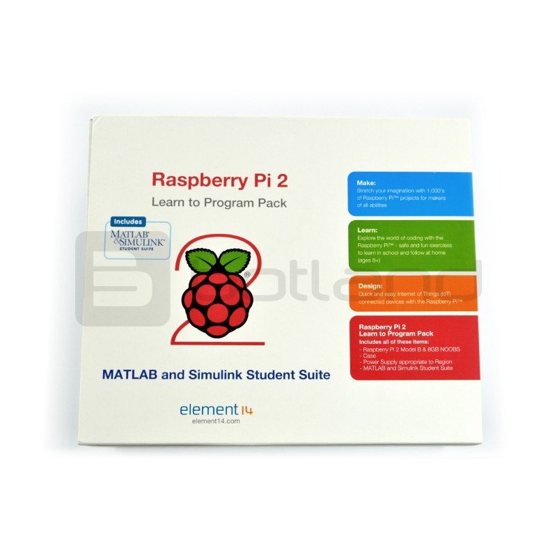 Set aus Raspberry Pi 2 Modell B + Gehäuse + Netzteil 6 Karten + MatLab