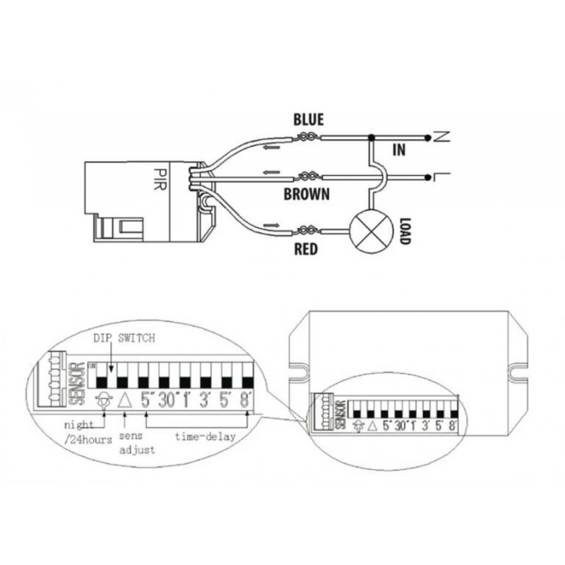 Eingebauter Decken-PIR-Bewegungsmelder - MCE32