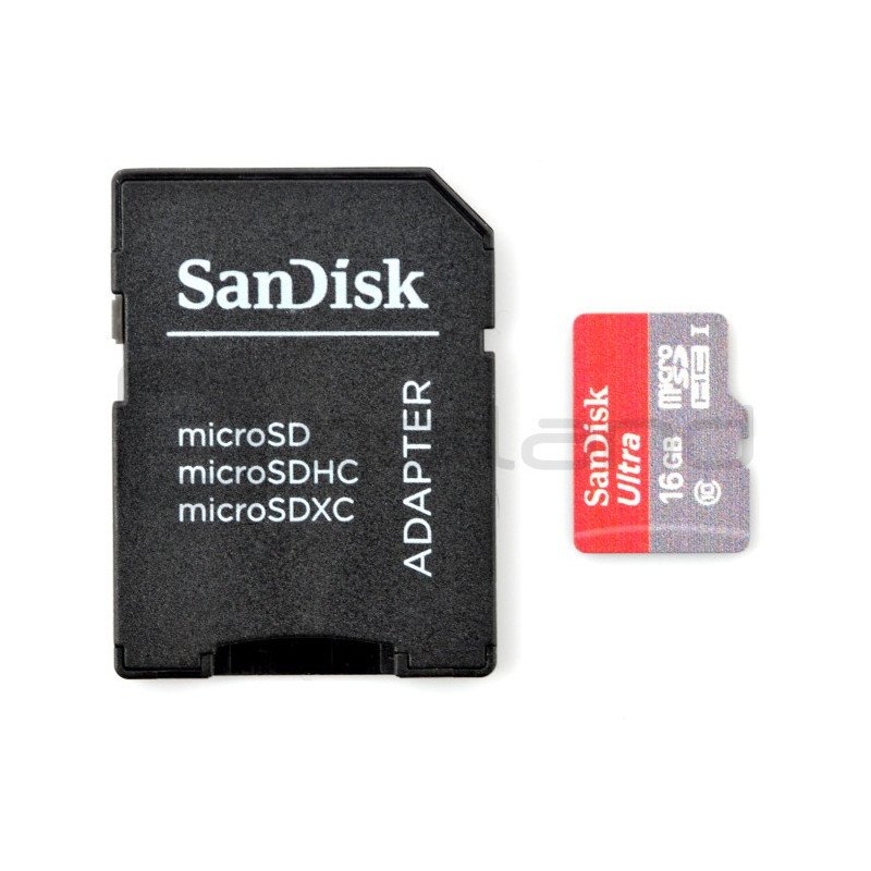 SanDisk Ultra Micro SD / SDHC 16GB 533x UHS-I Klasse 10 Speicherkarte mit Adapter