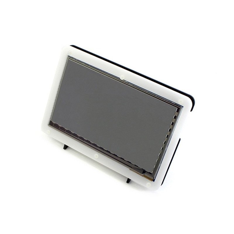 Kapazitiver 7-Zoll-TFT-LCD-Touchscreen, 1024 x 600 Pixel HDMI + USB für Raspberry Pi 2 / B + + Schwarz-Weiß-Gehäuse