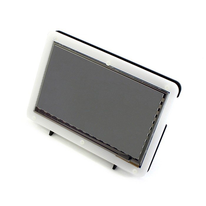 Kapazitiver 7-Zoll-TFT-LCD-Touchscreen, 1024 x 600 Pixel HDMI + USB für Raspberry Pi 2 / B + + Schwarz-Weiß-Gehäuse