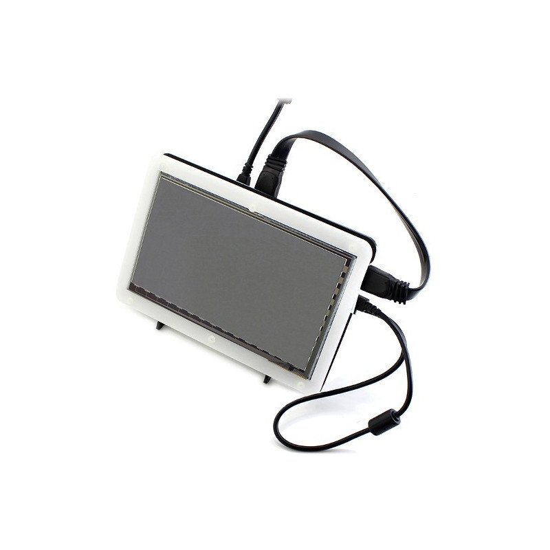 TFT LCD kapazitiver Touchscreen 7 '' 800x480px HDMI + USB für Raspberry Pi 2 / B + + Schwarz-Weiß-Gehäuse