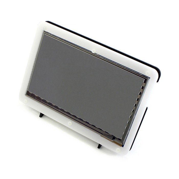 TFT LCD kapazitiver Touchscreen 7 '' 800x480px HDMI + USB für Raspberry Pi 2 / B + + Schwarz-Weiß-Gehäuse