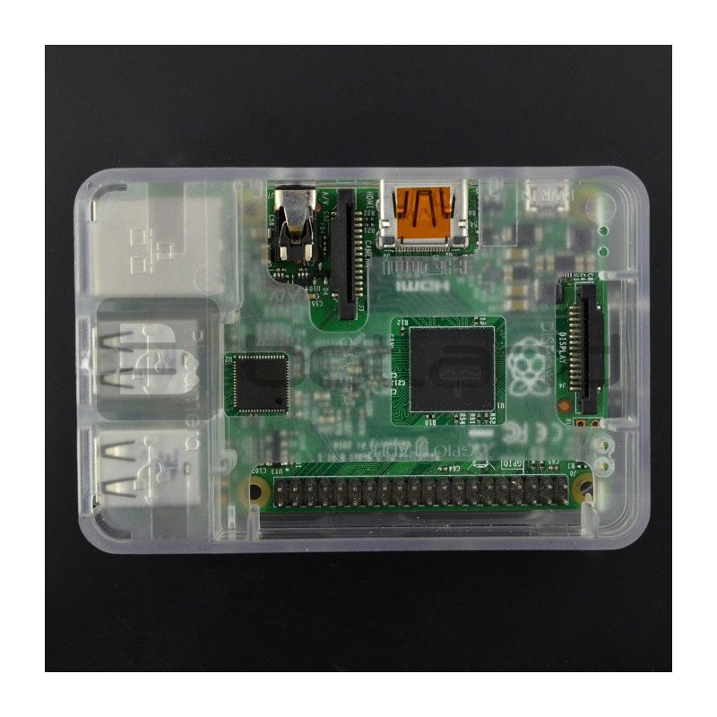 Raspberry Pi Model 2 / B + RS Gehäuse - transparent mit Deckel